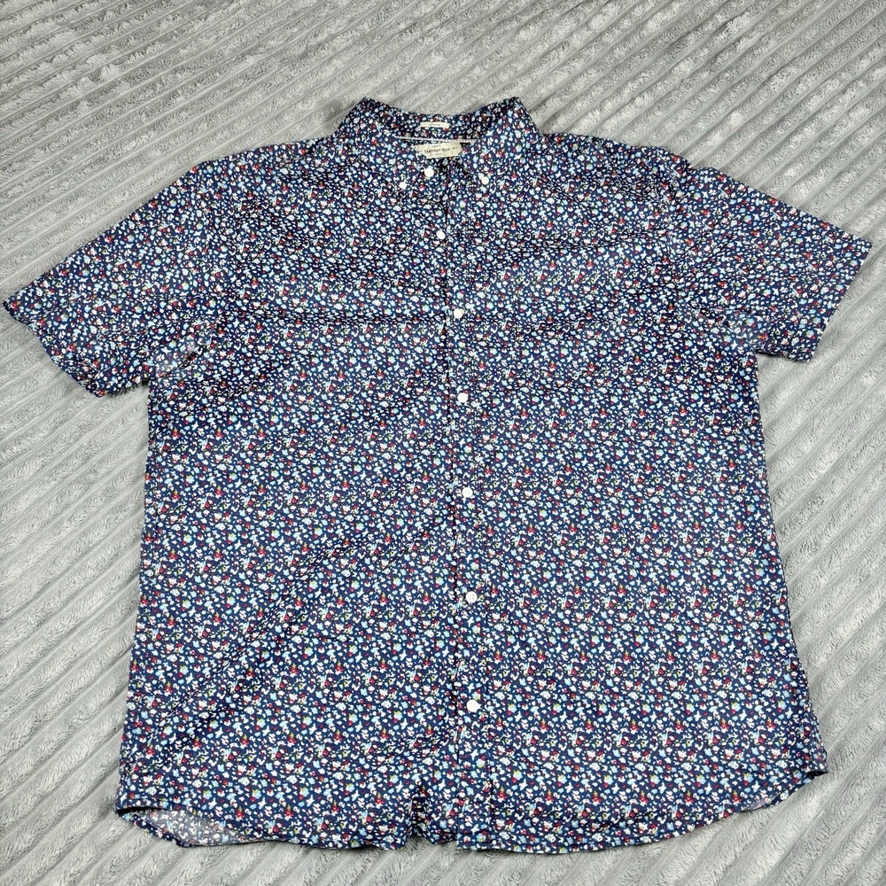 Hawker Rye Shirt Mens 2XL Tall Navy Floral Regular short‎ Sleeve Regular